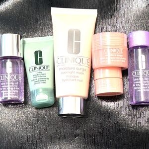 NEW 6 pc Lot of Clinique Full & Travel sz Moisture Surge Mask Eye Take Day Scrub